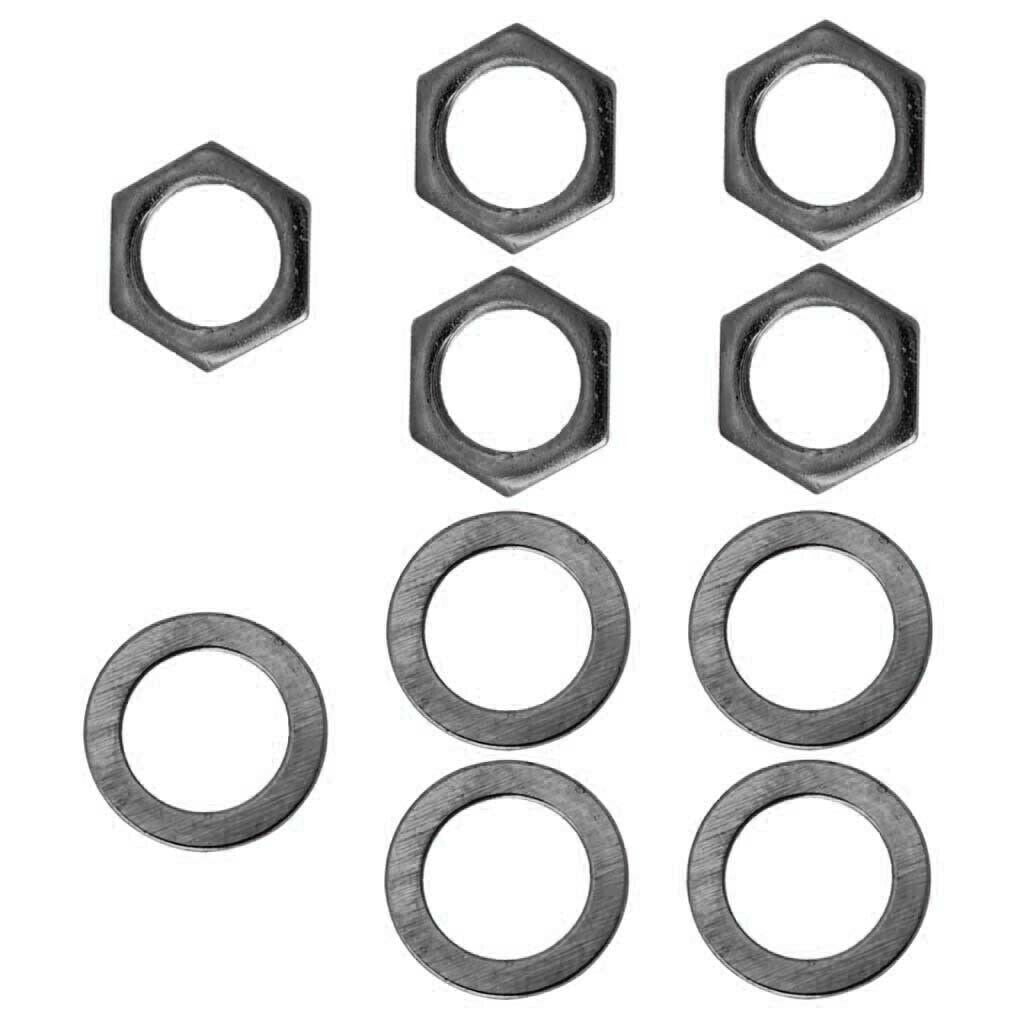 Set of 5 Iron   Socket Nuts Washers Black 9mm for Electric Guitar/Bass