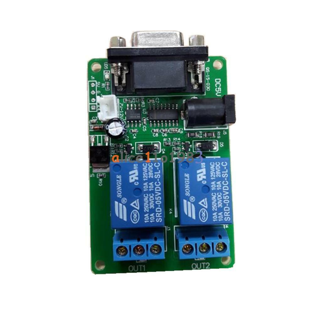 5V 2 Channel RS232 DB9 Serial Control Relay Switch Board SCM PC Relays