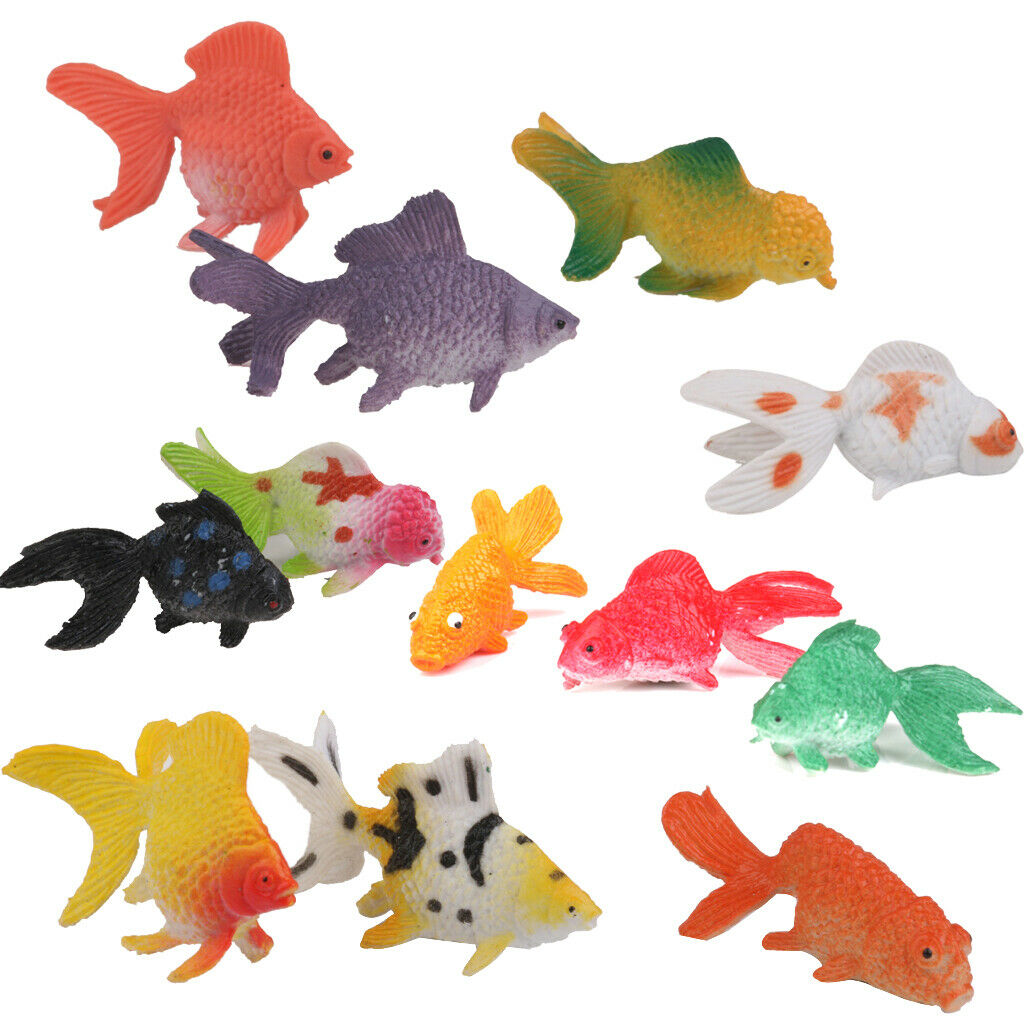 24 Plastic Goldfish Animal Toys Kids Birthday Party
