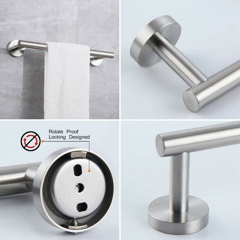 4 Pcs Bathroom Accessory Kit Bathroom Hardware Kit Brushed Wall Hanging-InclN7A1