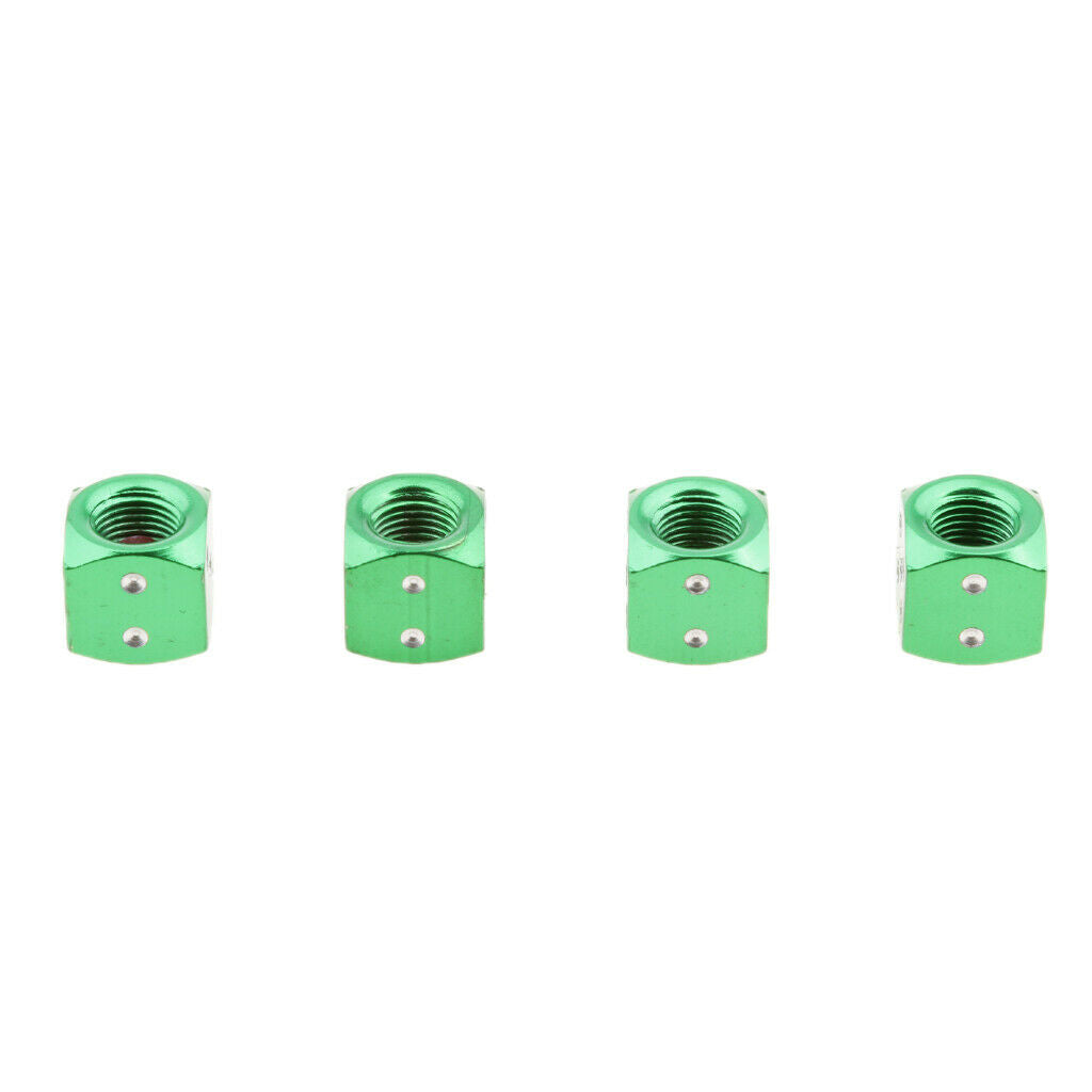 4Pcs Green Dice Tire/Wheel Stem Air Valve Caps Covers Set Motorcycle ATV