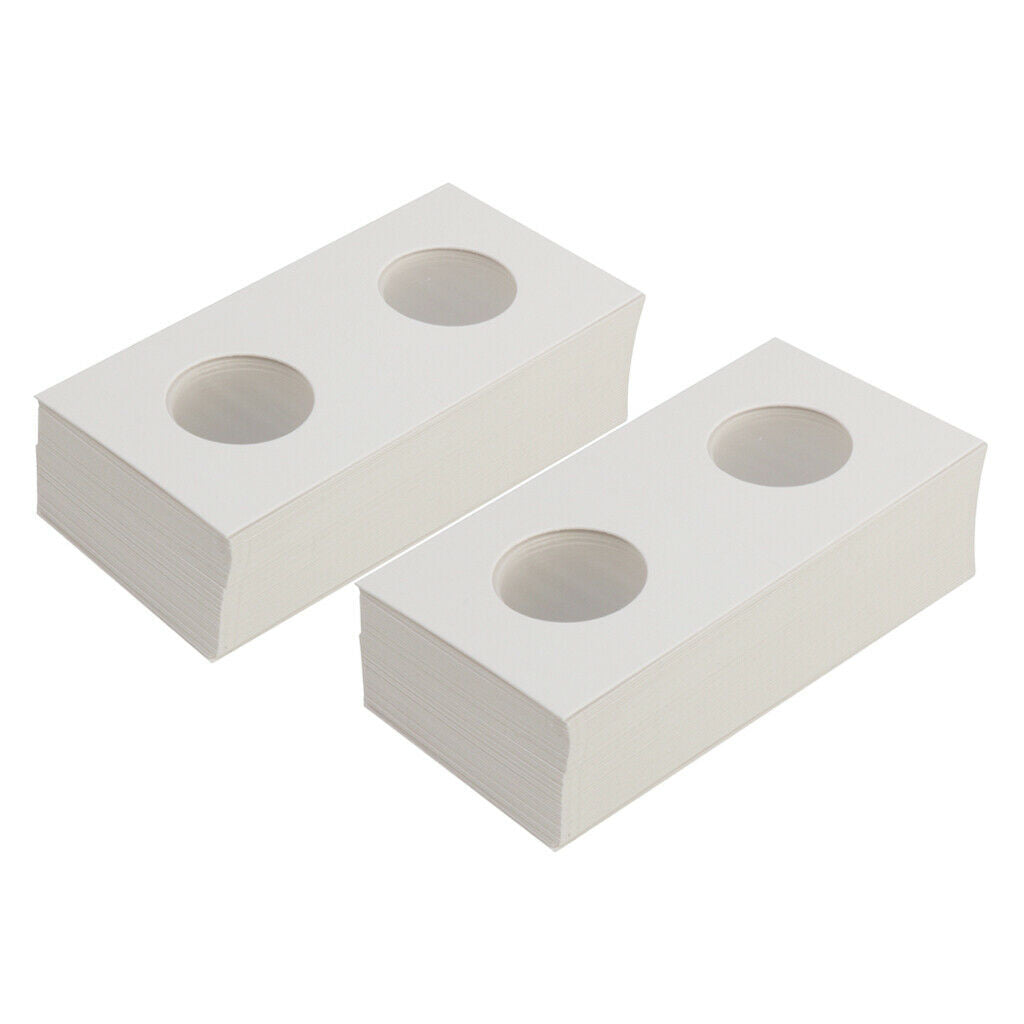 100X Cardboard Coin Holders Flips Mylar Collection Supply 29/27.5mm White