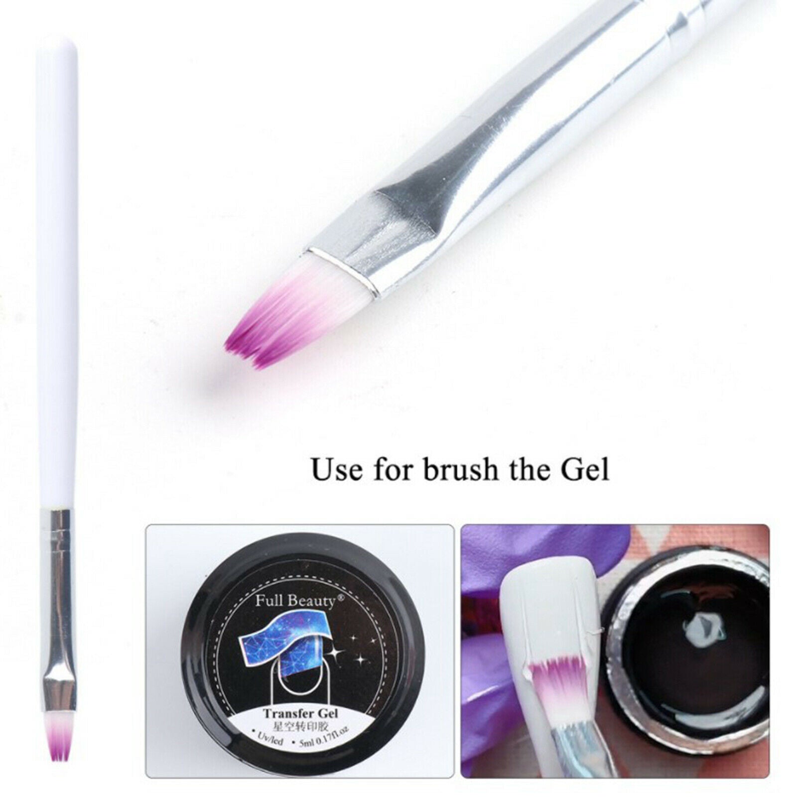 Nail Foil Transfer Gel Set Varnishes Nail Art Glue Gel Tools Manicure Kit