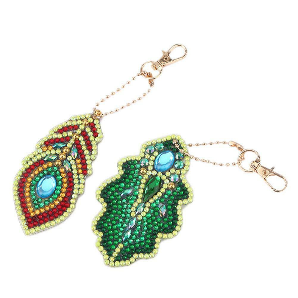 3pcs DIY Full Drill Special Shaped Diamond Painting Bag Keychains Pendant @