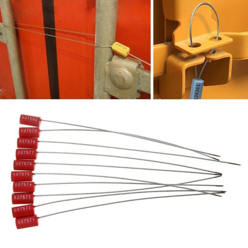 10PCS Pull Tight Wire Truck Seals Locks Security Aviation Steel Wire Cable Seals
