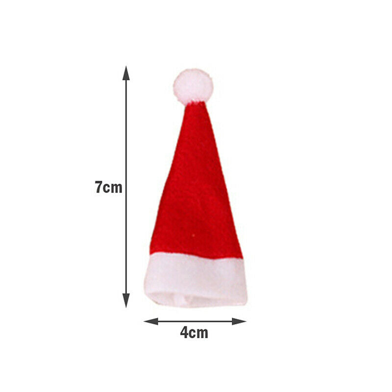 12pcs Christmas Decorative Hats Cutlery Holder Mini Santa Hats Lollipop Co JD