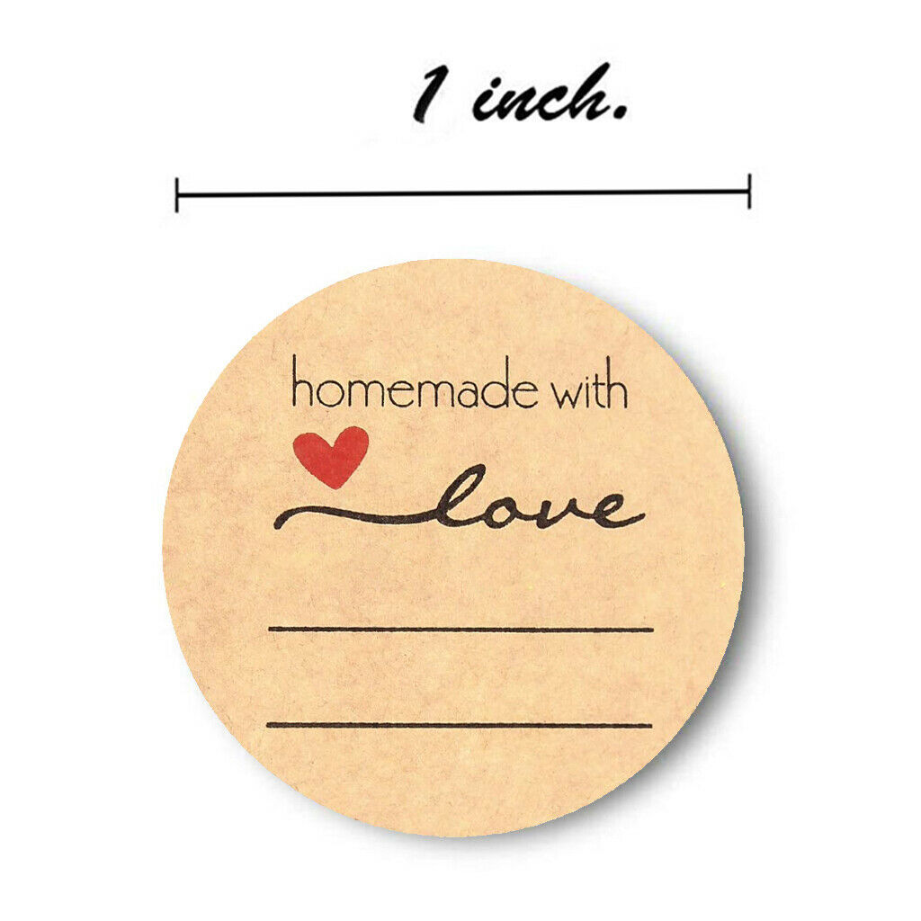 500x Gifts Sealing Decorative Homemade with Love Stickers Round Labels 1 inch
