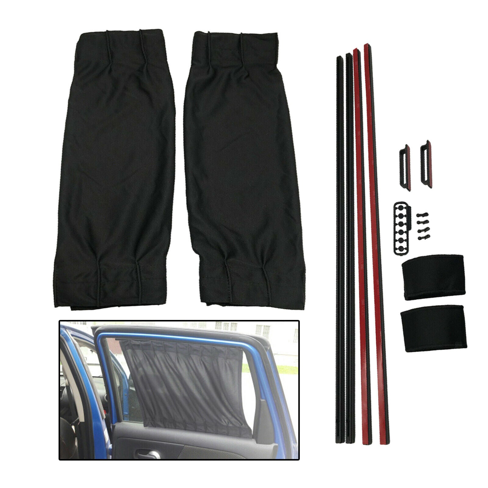 2x Car Window Curtains UV Block Sun Shade Baby Sleeping Sunscreen Drape