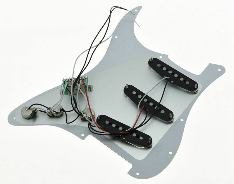 Loaded Strat Pickguard Prewired ST SSS Pickguard with Alnico Pickups White 3 Ply