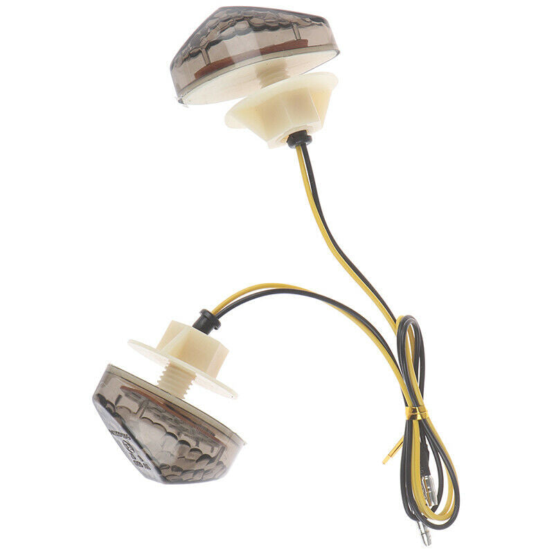 2Pcs Smoke LED Turn Signal Indicators Light Blinker For Motorcycle 10mm m.l8