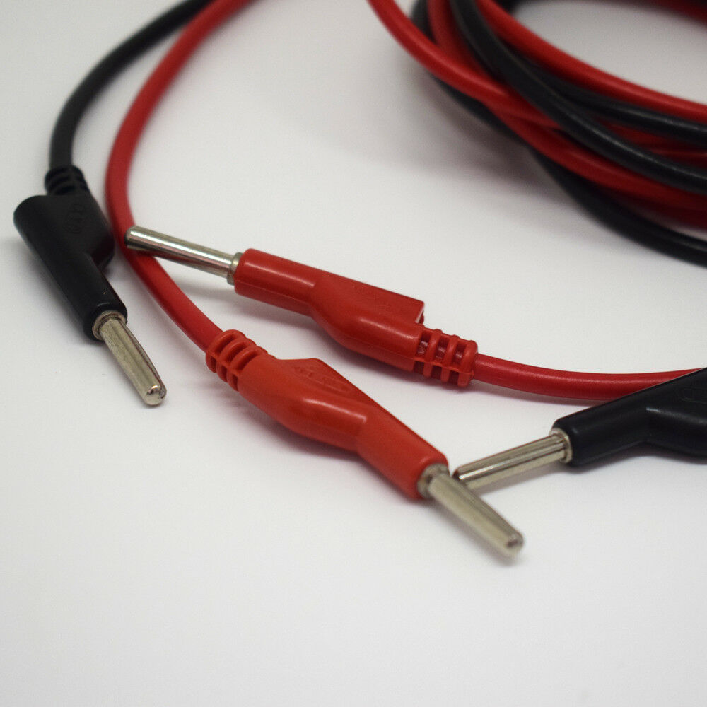 1pair 2M/6.6FT Silicone High Voltage Dual 4mm Banana Plug Test Leads Cable R+B