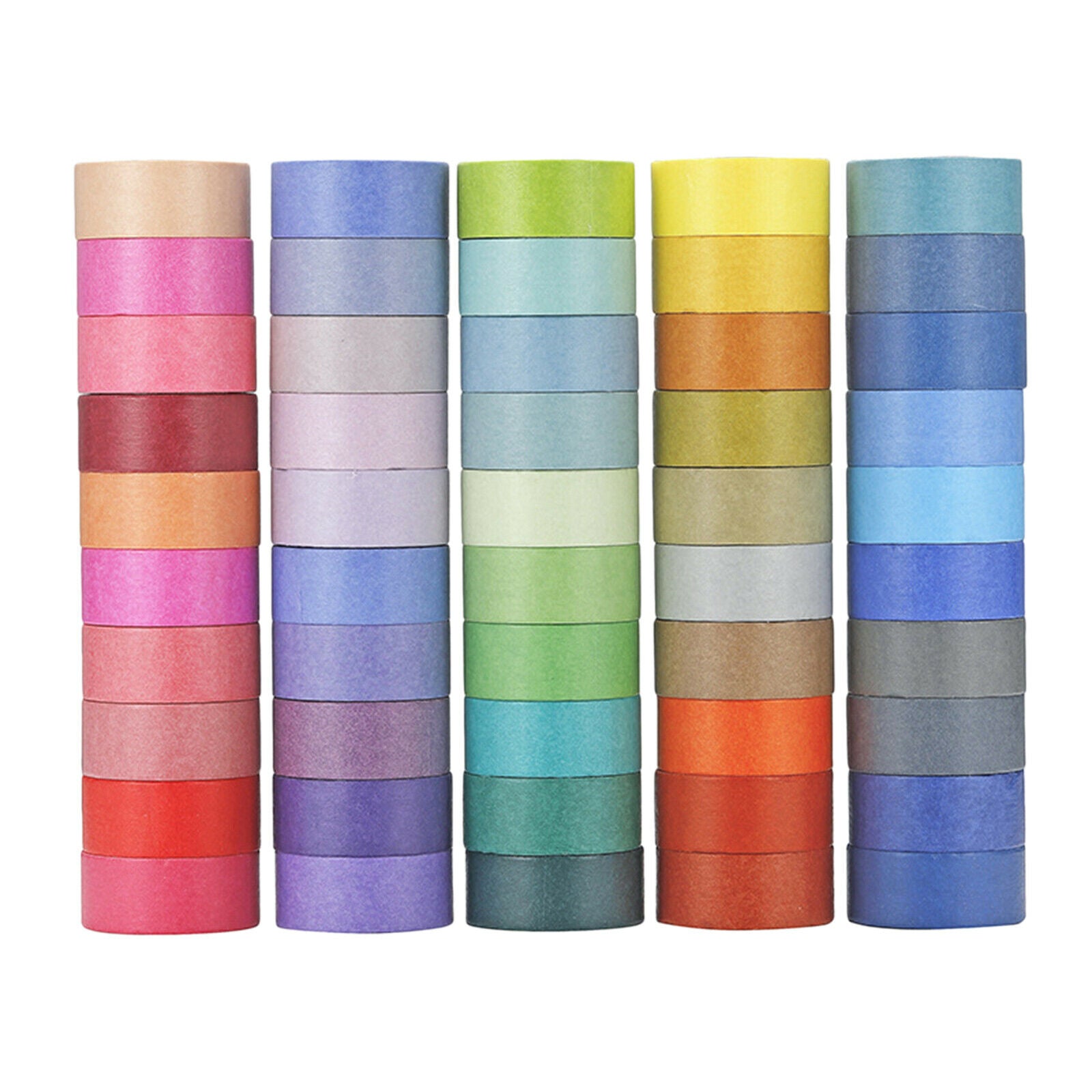60x Rainbow Washi Sticky Paper Masking Adhesive Decorative Tape Scrapbooking