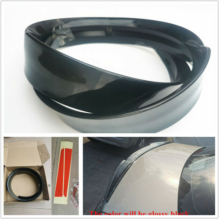 Universal Glossy Black Car Rear Spoiler & Roof Wing Splitter Lip Trim 115CM 45"