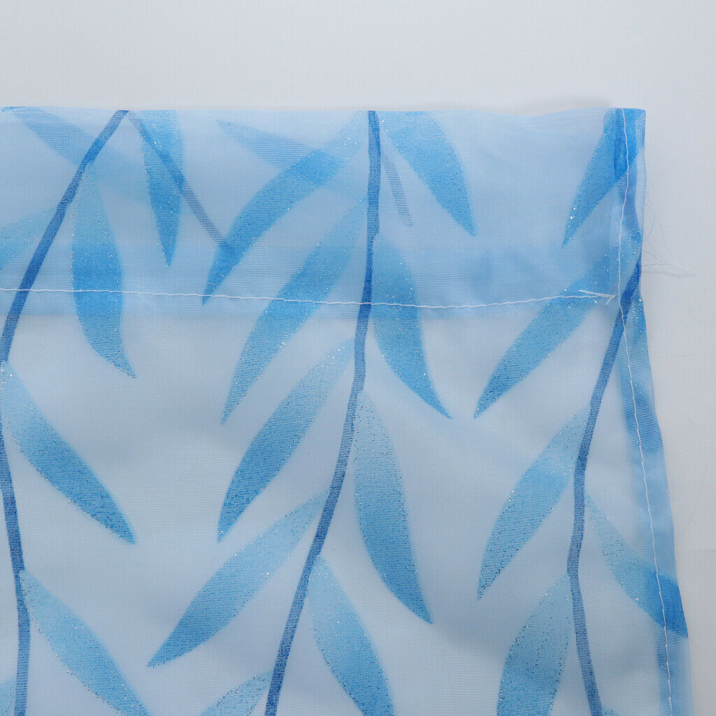 Sheer Gauze Voile Window Curtain Tulle Drape Rod Pocket 100X270cm Blue