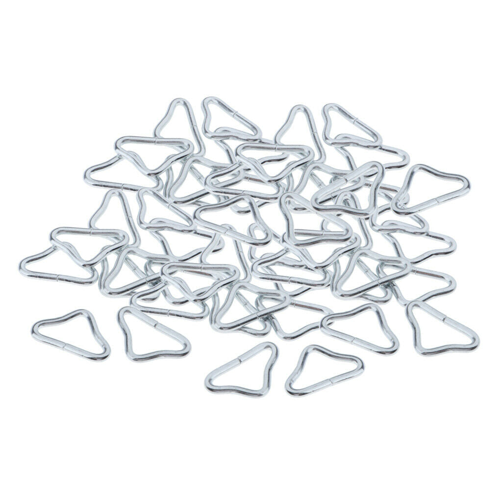 50pcs Metal Silvery Triangle Rings Buckle Ring for Trampoline Parts Supplies