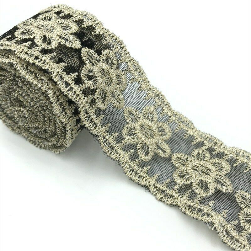 5 Yards Flower Lace Wedding dress Sewing Trim Hair ornaments accessories