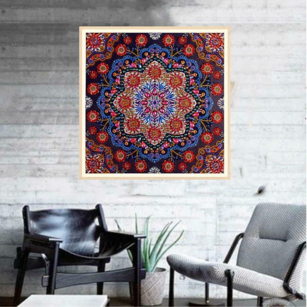 Special Shaped Flower Diamond Painting Kit Cross Stitch Kits DIY Gift Red