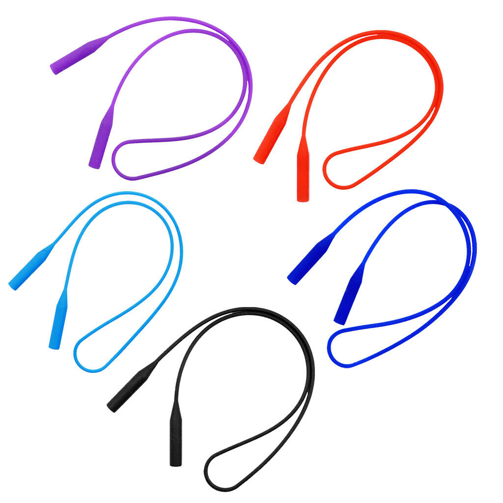 5Pcs Adults 52cm Silicone Neck Cord Lanyard Sunglasses Strap Band Holder