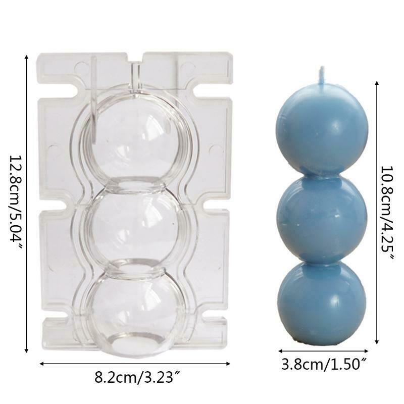 Simple 3-Ball Candle Plastic Mold Interesting Round Balls Scented Candle Mould
