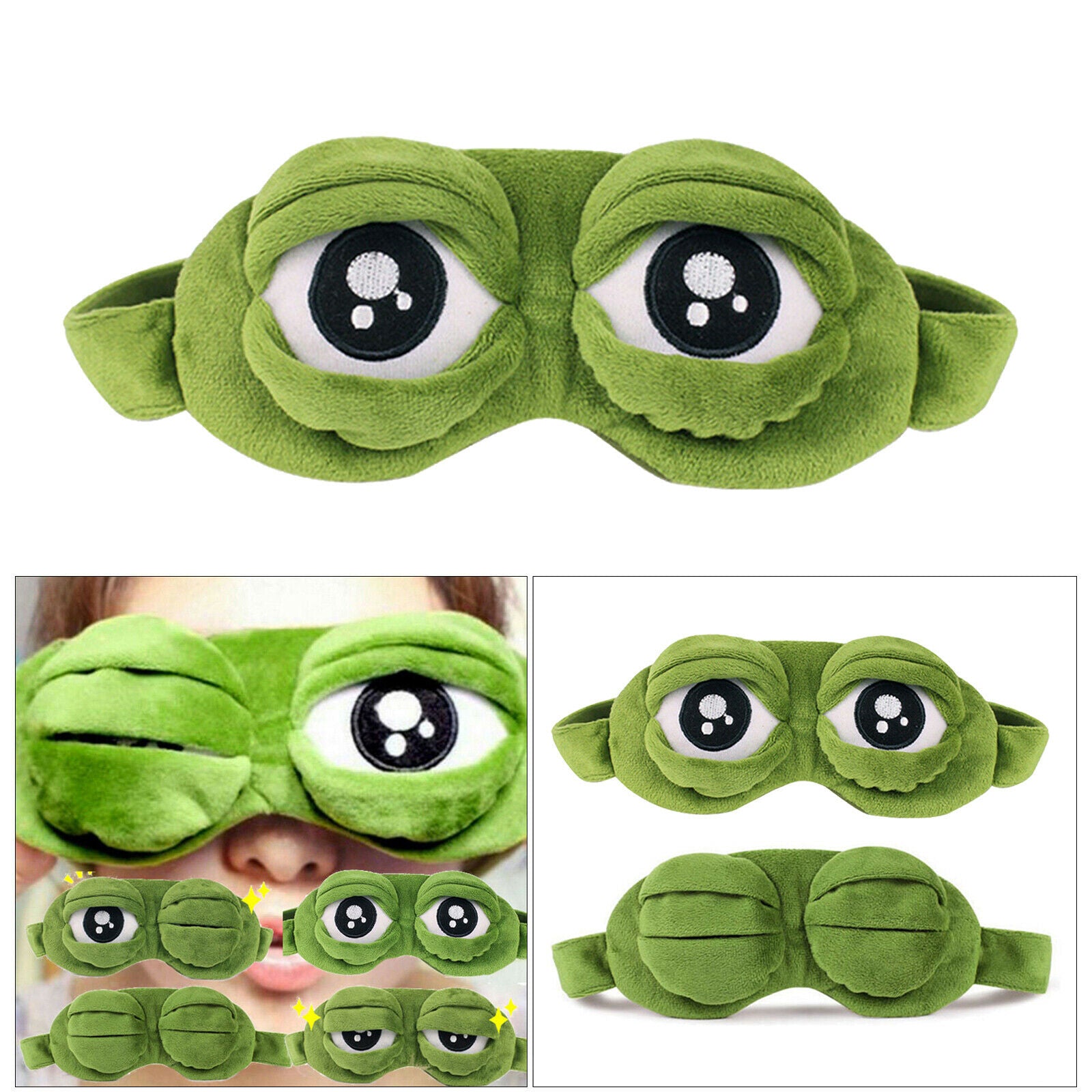 2X Frog Blindfold Sleep Masks Blackout Women's Cotton Breathable Eye Vacation