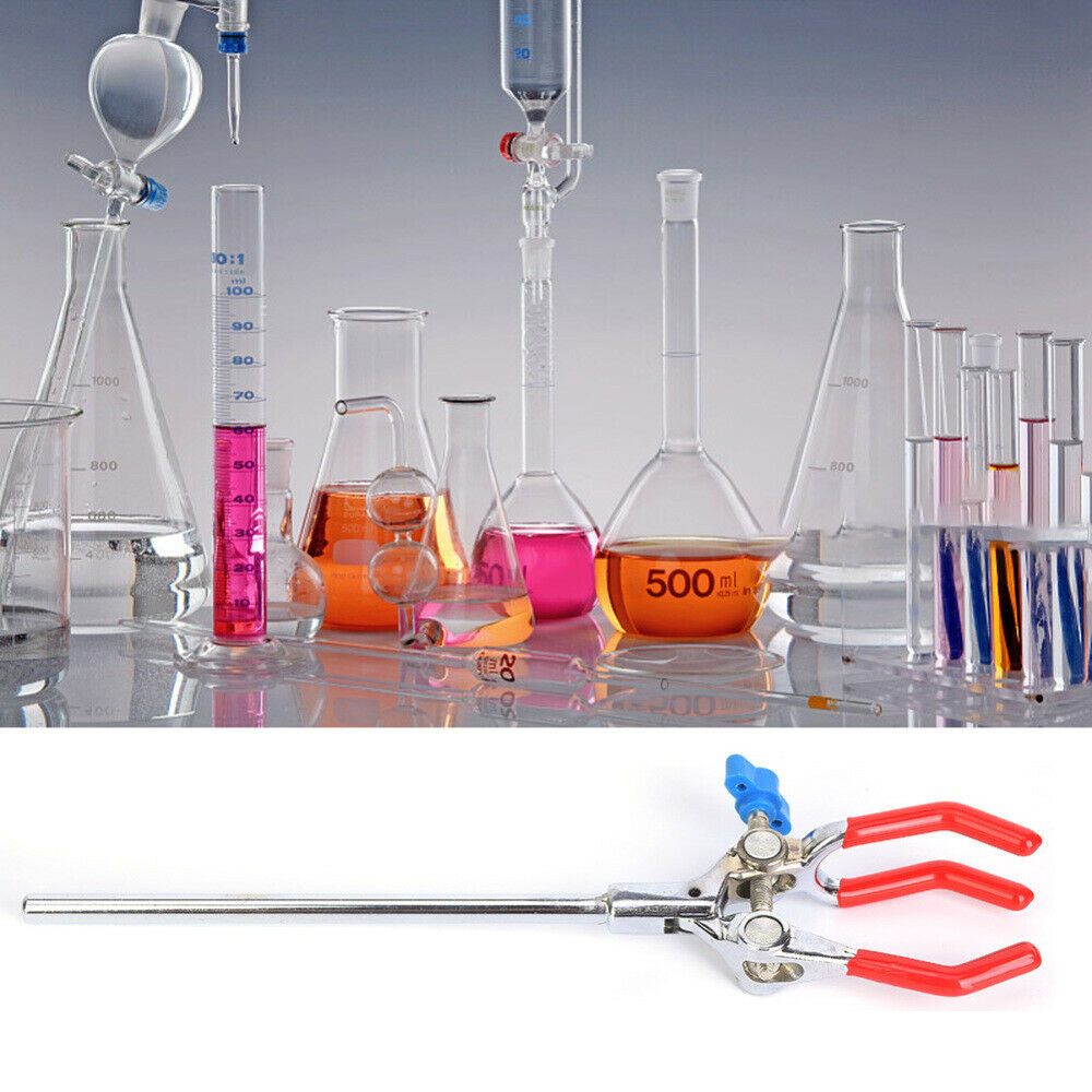 Adjustment Three Prong Lab Extension Flask Clip Clamp For Lab Stand Tube