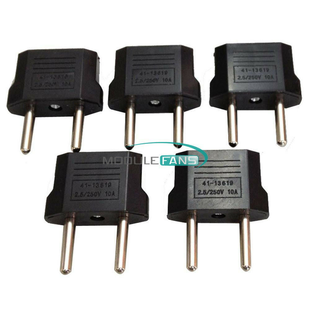 5PCS US USA to EU Euro Europe AC Power Plug Converter Travel Adapter Charger