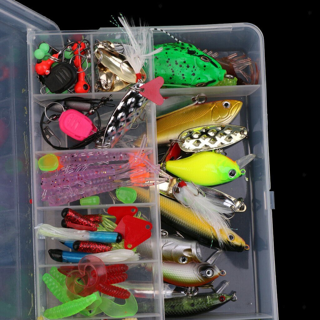 Fishing tackle box with 160 pcs - fishing accessories artificial bait jig head