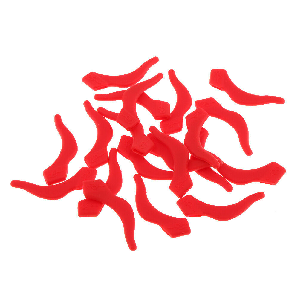 10 Pairs Silicone Eye Glasses Temple Tips Ear Hooks Grip Holder  Red