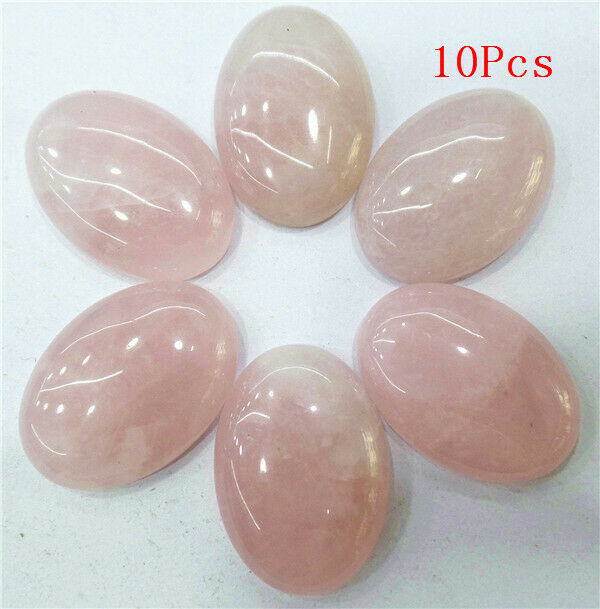 10Pcs 25x18x6mm Natural Rose Quartz Oval Cab Cabochon DIY Jewelry Making HH7229