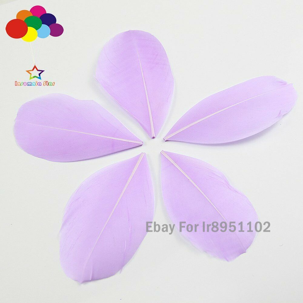 Lilac High quality loose Natural dyed Goose Feather 100pcs 5-7 CM DIY for crafts