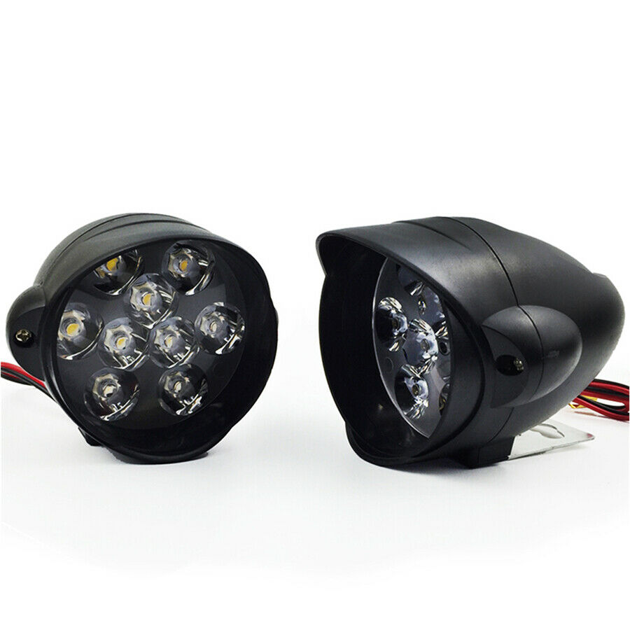 2Pcs 6000K White LED Motorcycle Headlight Lamp 30W 3000LM Fog Lights Spot Light