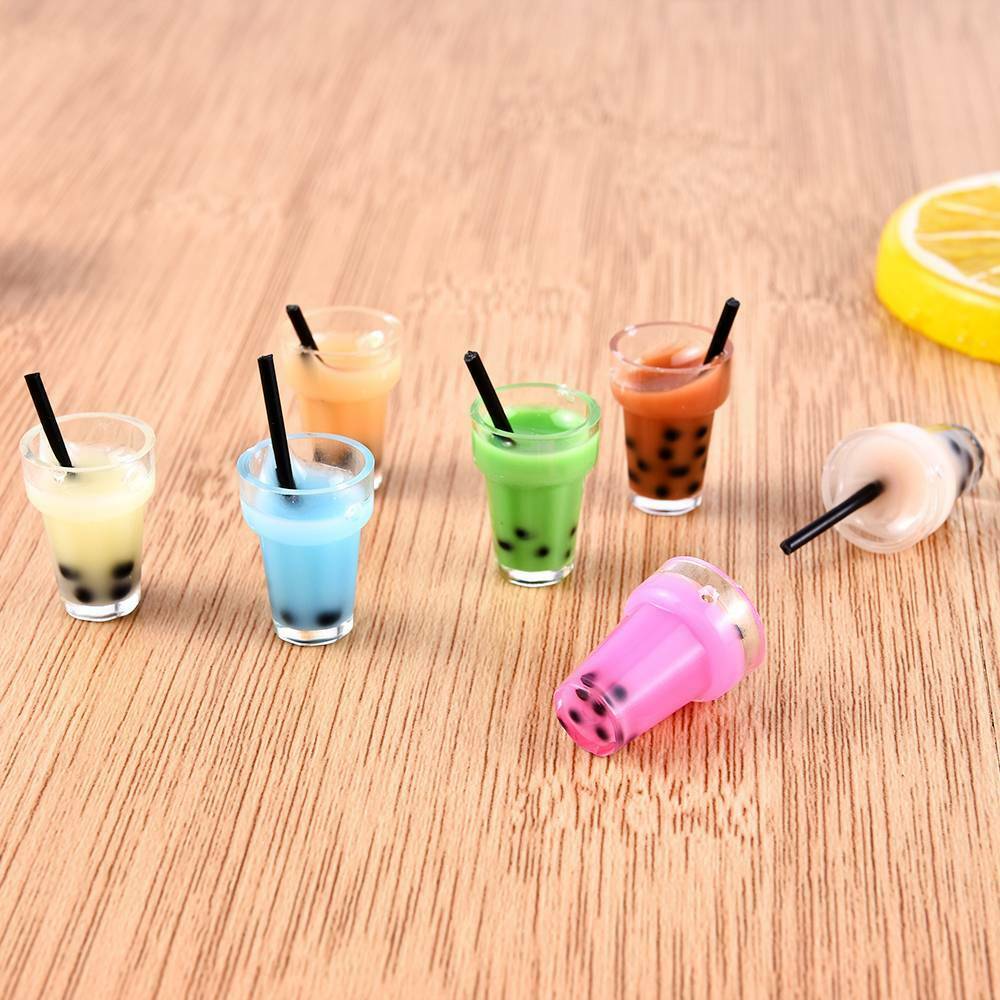 10Pack Milk Tea Charms Pendant for DIY Jewelry Craft Earring Keychain Making NEW