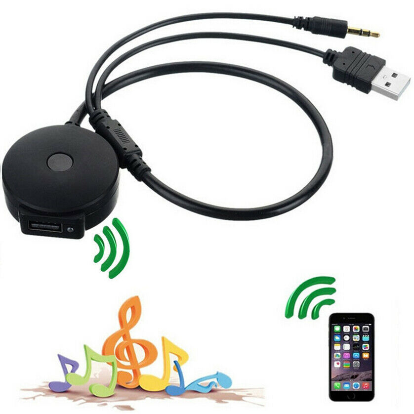 Car Bluetooth 4.0 Audio 3.5mm AUX USB Music Adaptor Cable For BMW & Mini Cooper