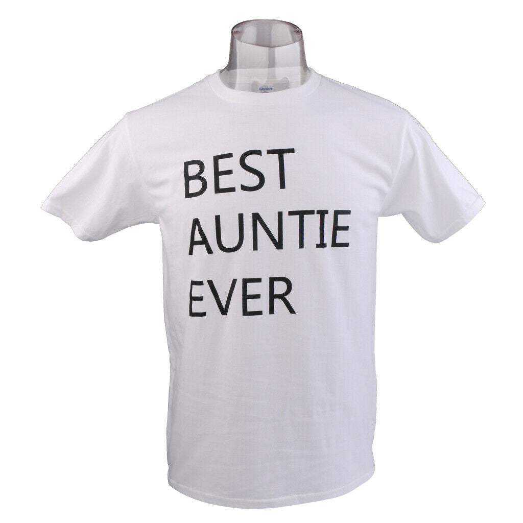Women's Best Auntie Ever T-shirt Aunt Tshirt Birthday Gift for Aunts M White