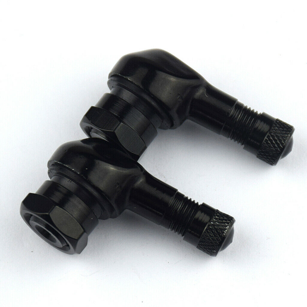 Red & Black 90 degree CNC Aluminum Universal Motorcycle Wheel Valve Stems