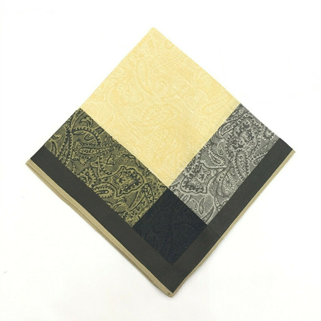 3 PCS Jacquard Pattern Handkerchiefs Cotton Pocket Square Hankies 16x16"