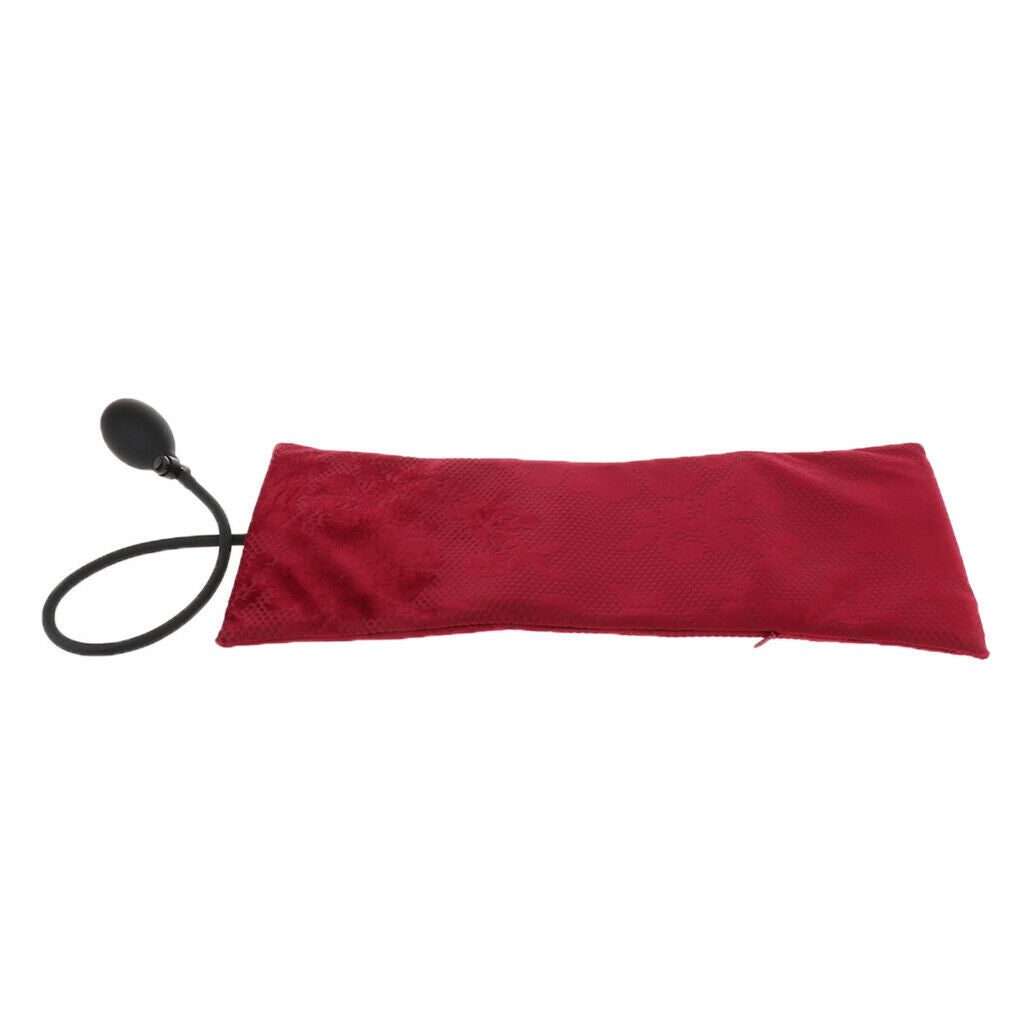Air Inflatable Pillow Lumbar Support Backrest Cushions with Pump  wine red