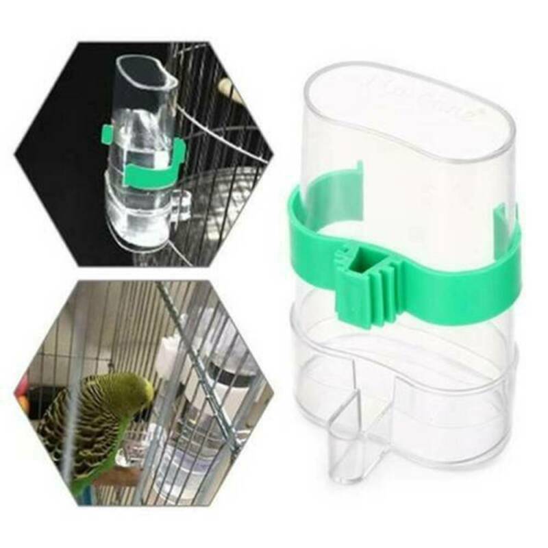Pet Parrot Automatic Drinker Dispenser Cage Clip Bird Feeder Food Water Feeding
