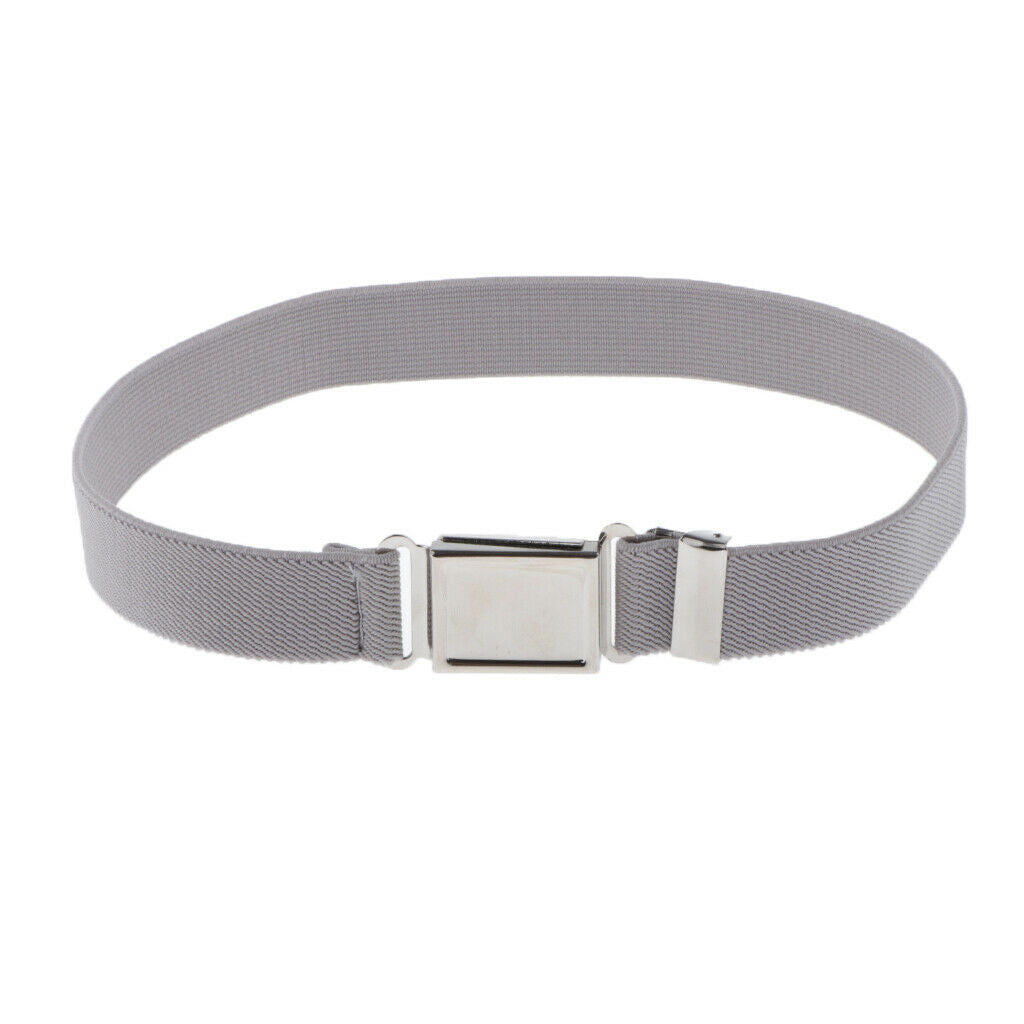 22inch Kid Canvas Web Belt with Magnetic Buckle for School Uniforms Gray