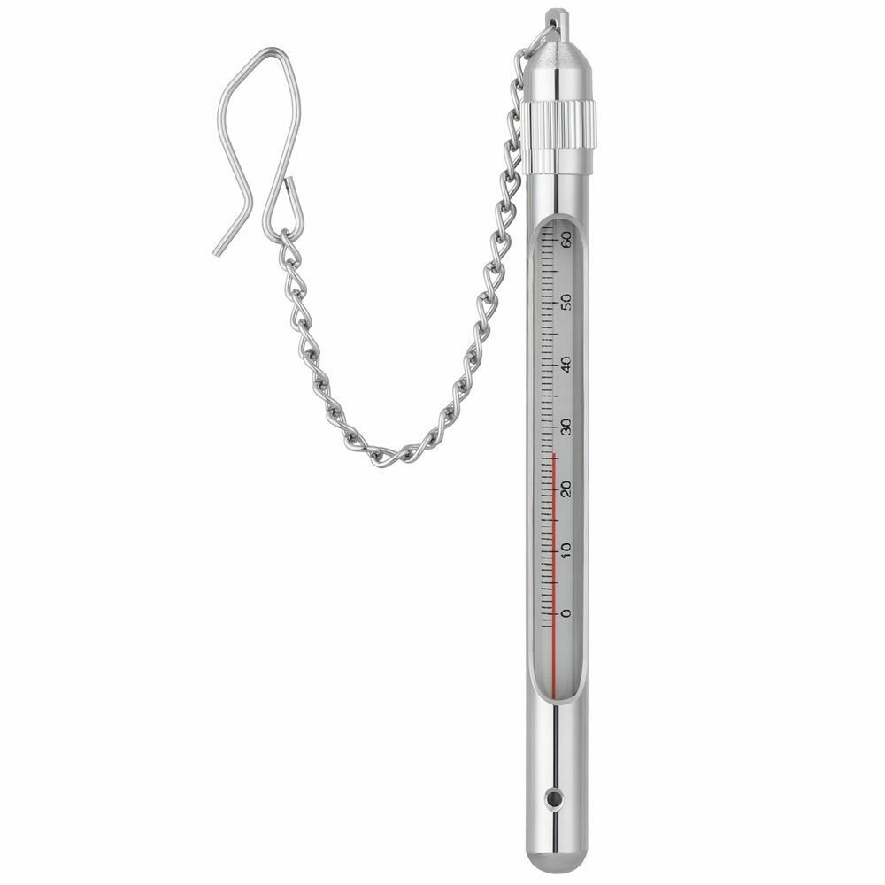 Thermometer with Carabiner Fly Fishing Stream Water Temperature Stainless Steel