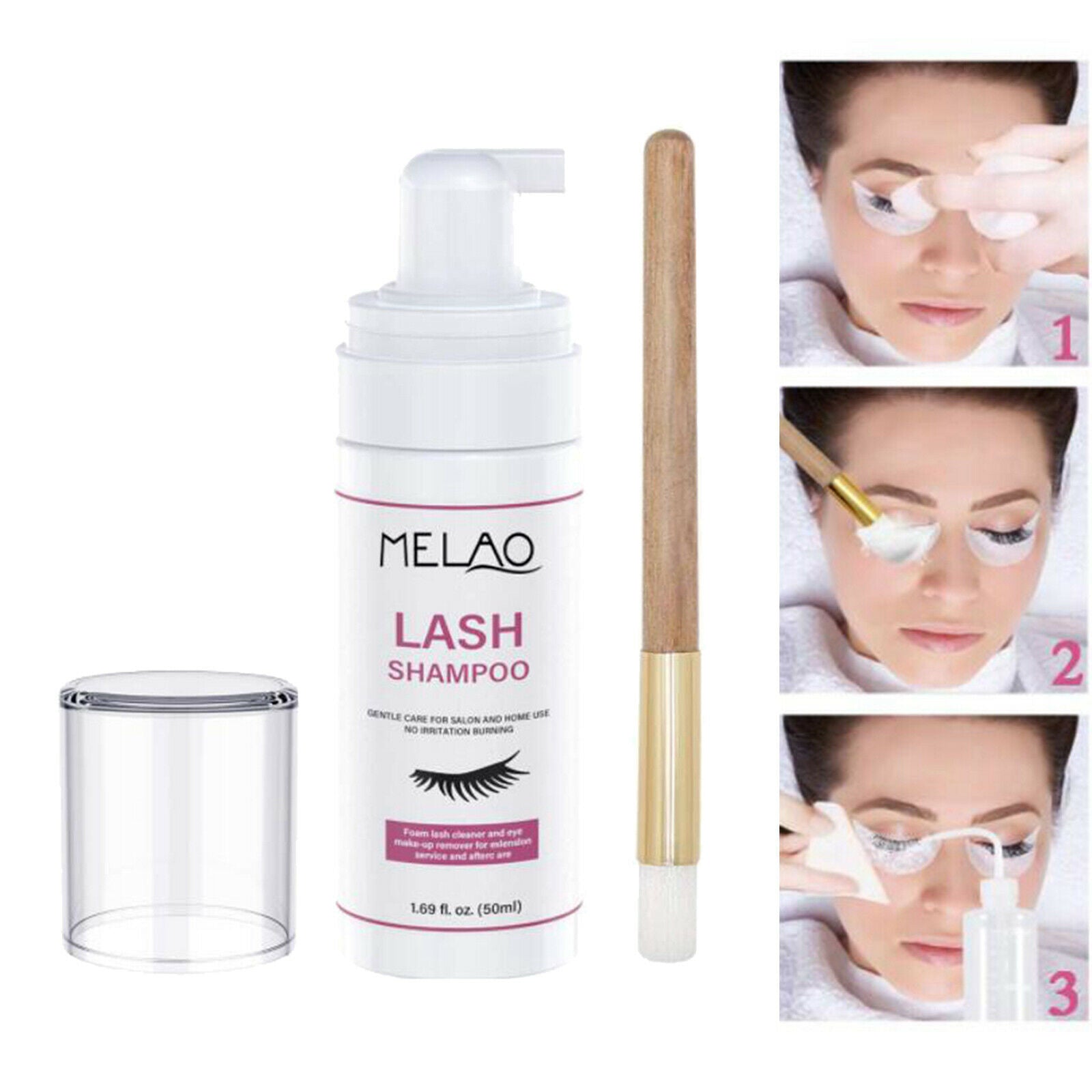 1.69fl.oz 50ml Eyelashes Foam Cleaner Eyelash Extension Cleaner Lash Shampoo