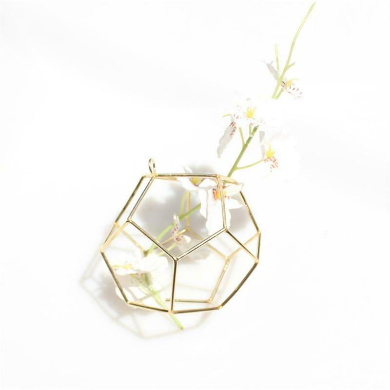 Geometric Football Shape Wall Hanging Air Plant Holer Metal Planter Display Rack