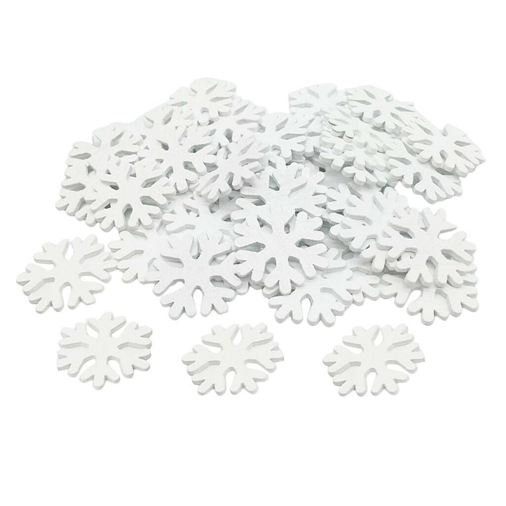 Wood Snowflake Ornaments Wooden   Decoration Scrapbooking Card Craft 100