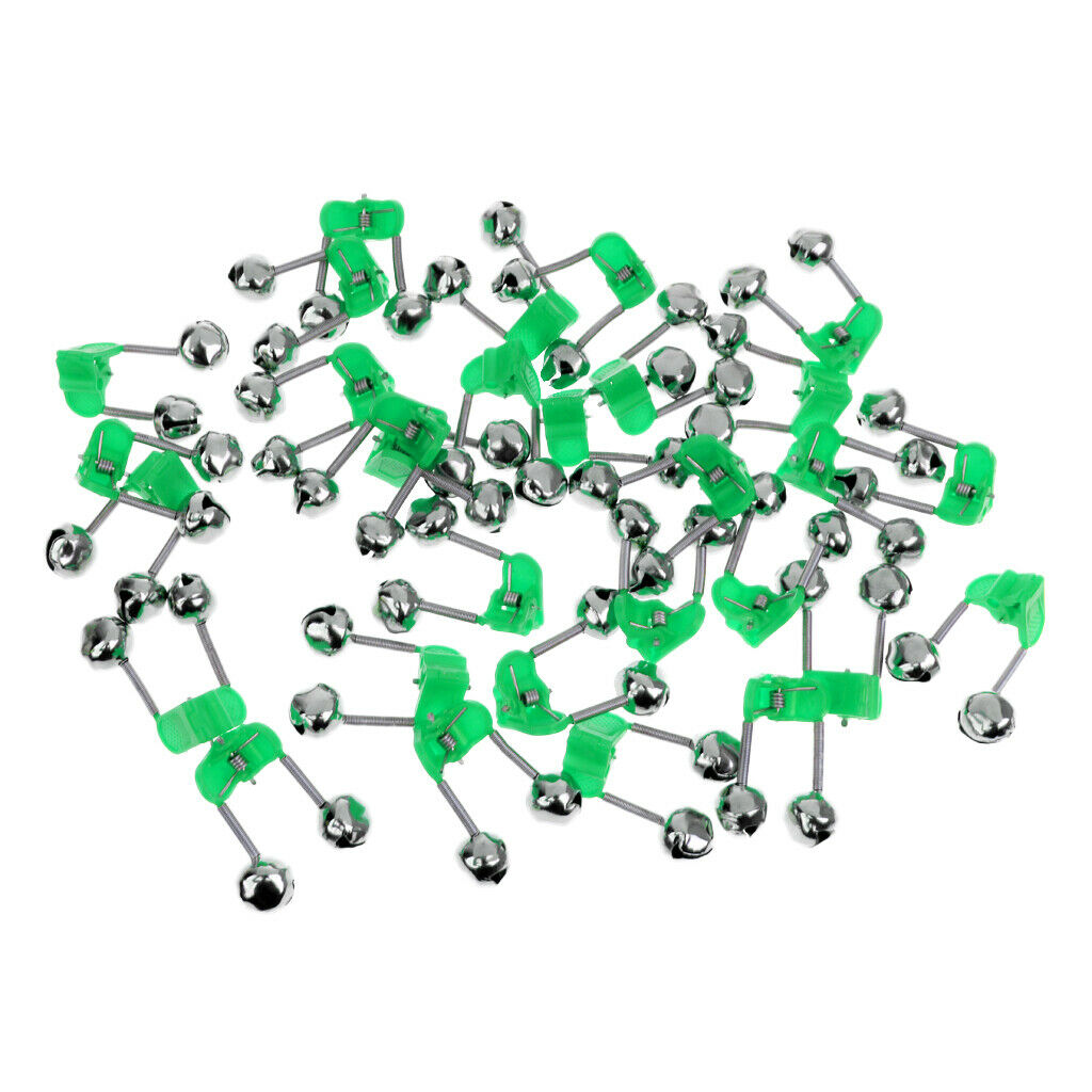 30Pcs Night Fishing Rods Clamp Tip Clip Rings   Bait Alarm Twin Bells