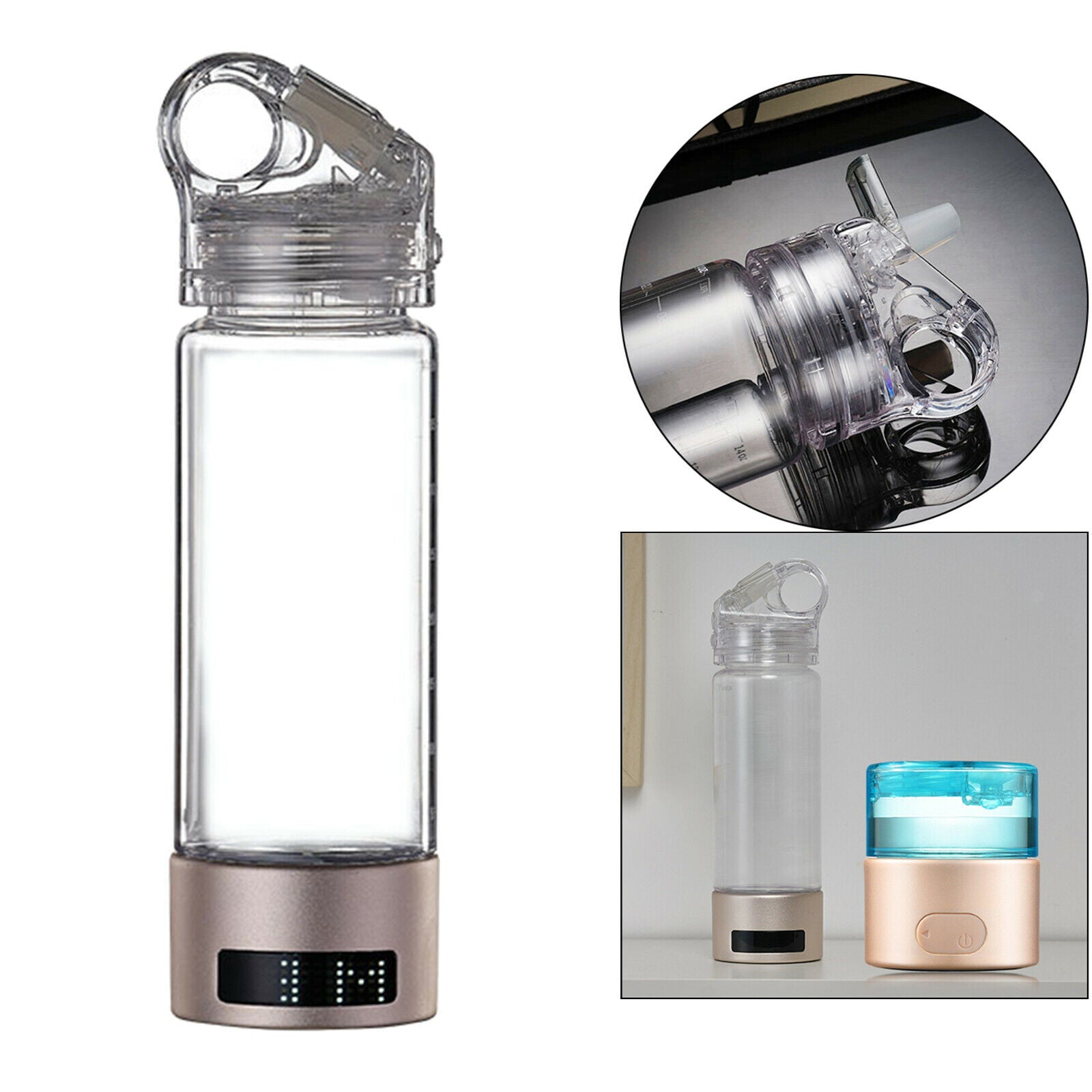 USB Charging Hydrogen Water Bottle Hydrogen Rich Water Maker Ionizer Cup