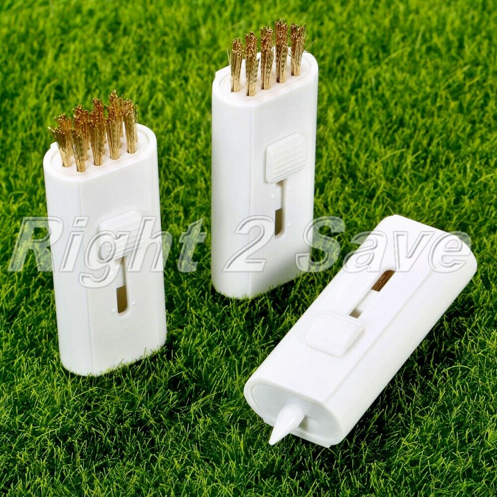 3Pcs Pocket Carry Retractable Brushes Steel Golf Club Cleaning Groove Cleaner