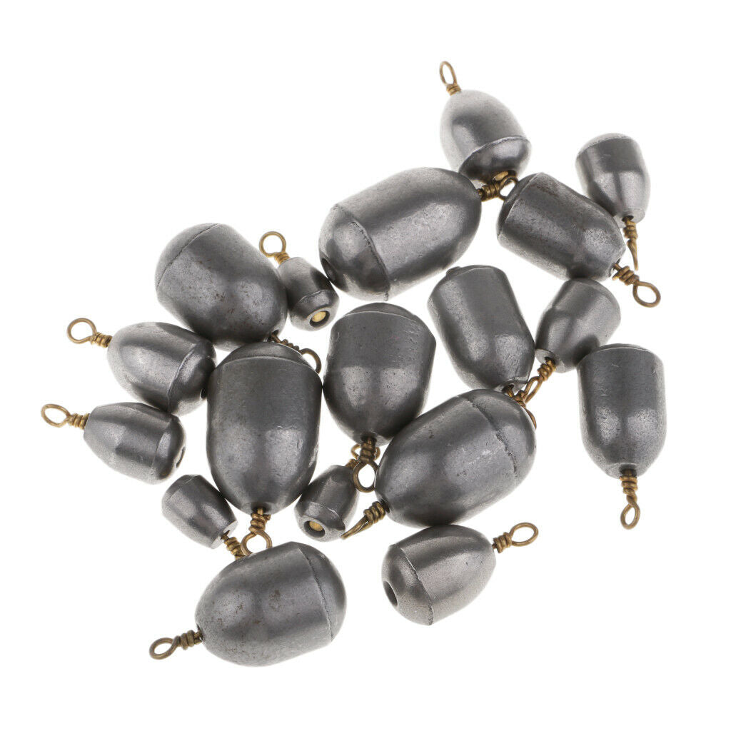 18pcs Iron Sinker Rig Fishing Weights Drop Shot Fishing Accessories 6 Sizes