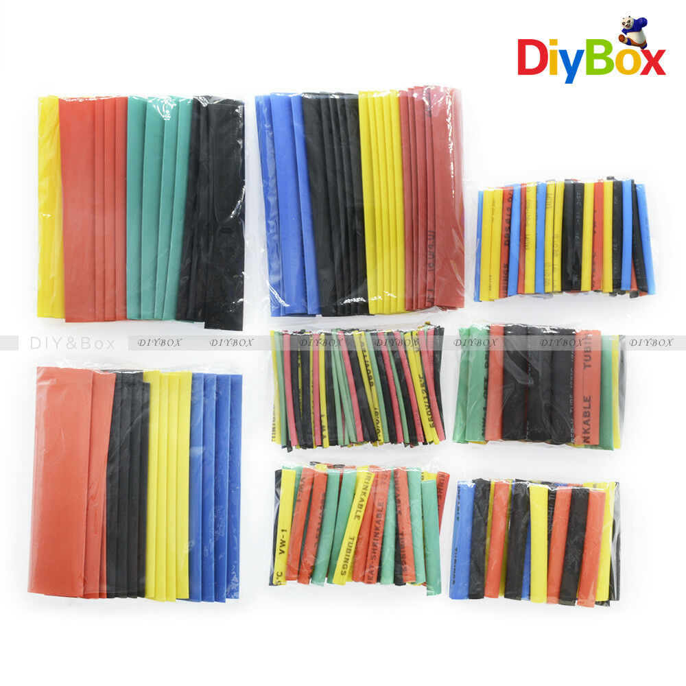 140PCS Retardant Polyolefin Heat Shrink Tubing 2:1 Tube Sleeve 5 Size 7Color Kit