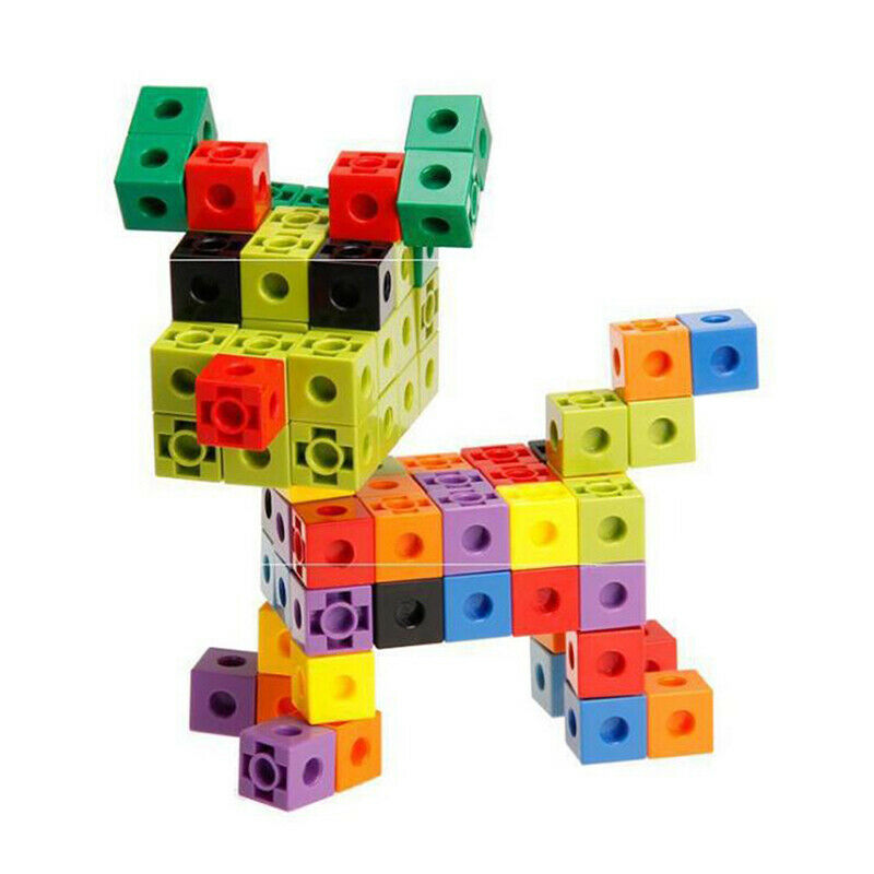 30Pcs/Set Color Cubes Snap Assembling Toys Manipulative Math Kids Connecting  TL