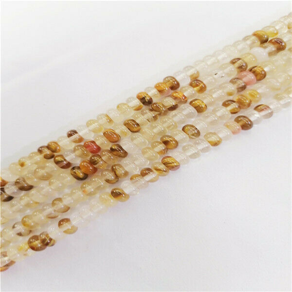 1 Strand 6x4mm Brown Fire Cherry Quartz Rondelle Abacus Spacer Beads DIY HH9371